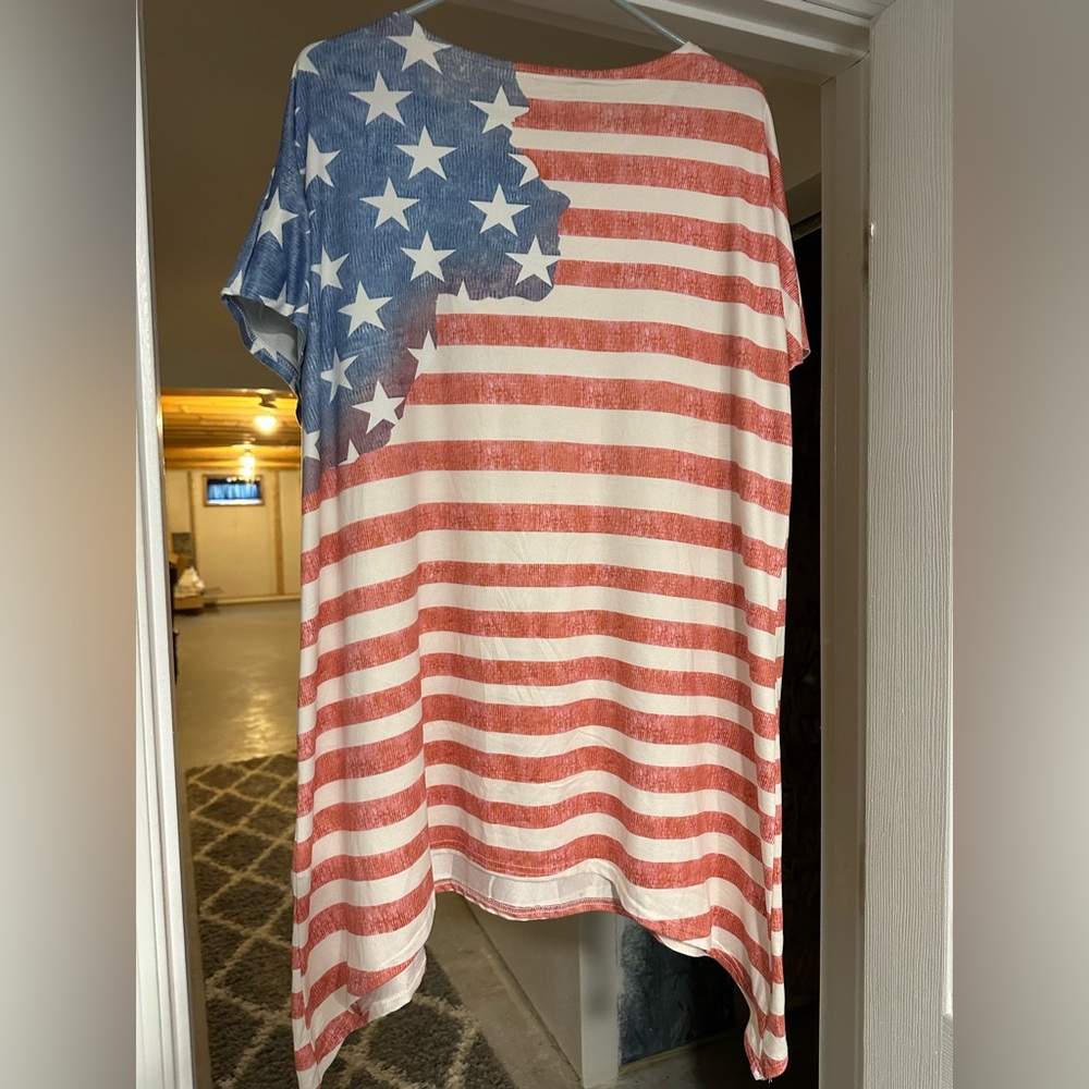 American Flag Print T-Shirt